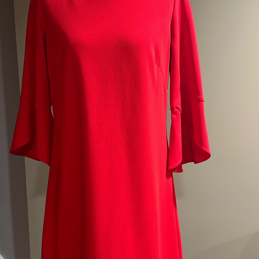 Vince Camuto Vibrant Red Long Sleeve Dress